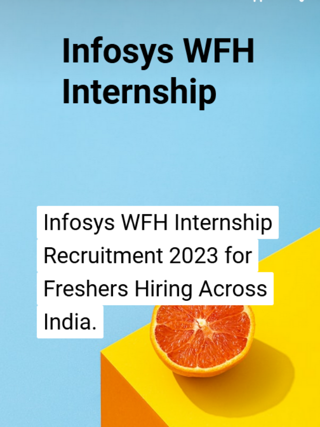 Infosys WFH Internship Recruitment 2023